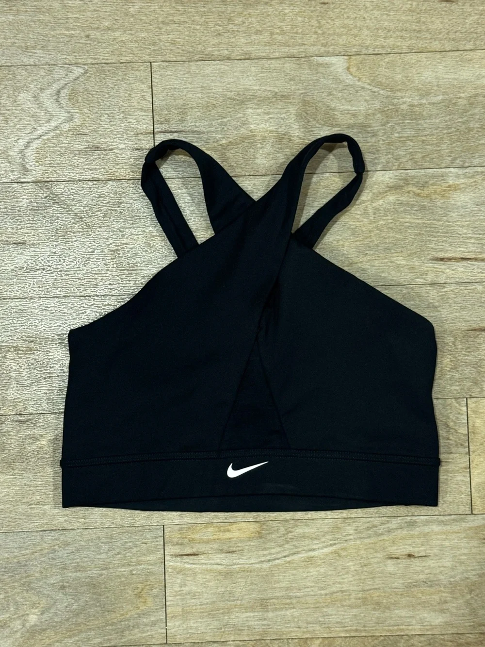 Nike Dri-FIT Swoosh Icon Clash Wrap Sports Bra Black Size Medium